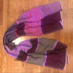 Purple and maroon wrap around scarf